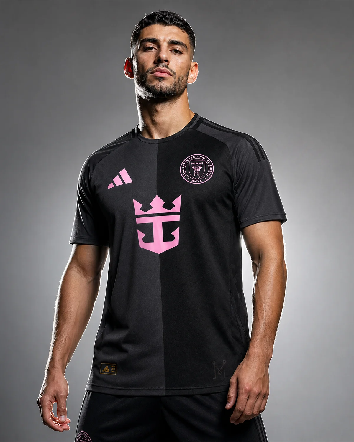 inter-miami-adidas-third-jersey-black-pink-royal-caribbean-front-angle Inter Miami Away Player Edition 2025/2026 - Image 1