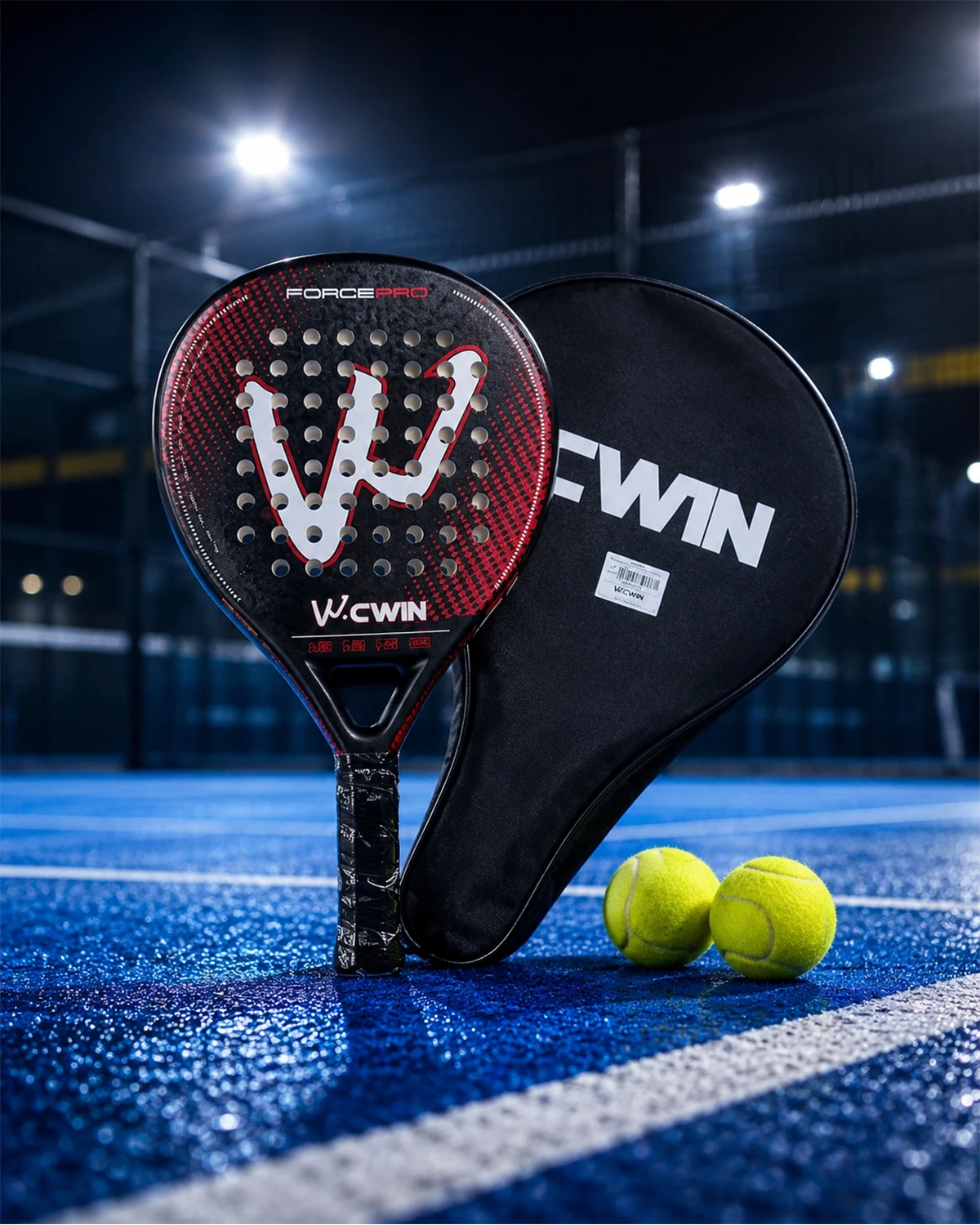 cwin-padel-racket-black-red-5 Came Win Badil Rack - Image 1