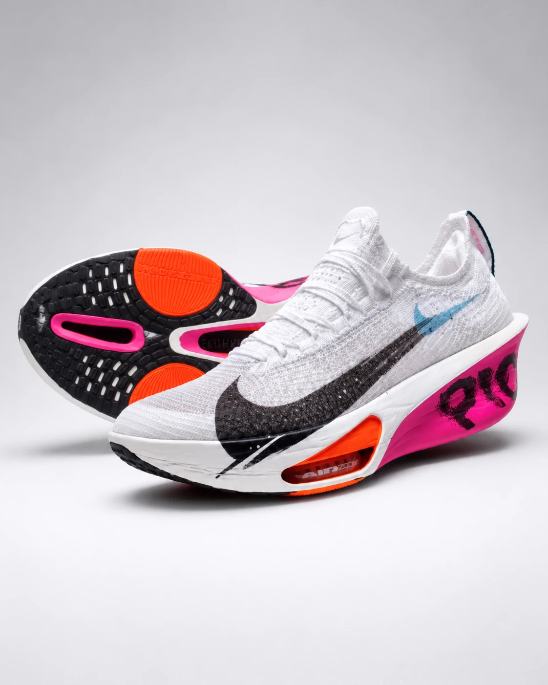 nike-alphafly-running-shoes-white-gray-pair-three-quarter-view Nike Alphafly Running Shoes - Image 1