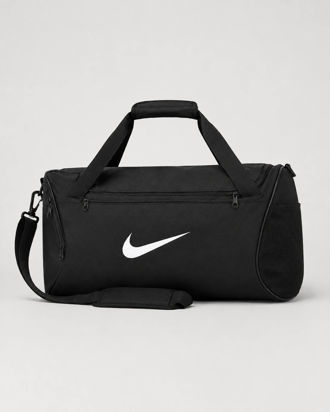 nike-swoosh-utility-duffel-bag-115-black-front-view Nike Compact Duffel Bag - Image 1