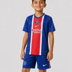 PSG Home Player Kids Kit 26/27 football jersey and shorts with home team design