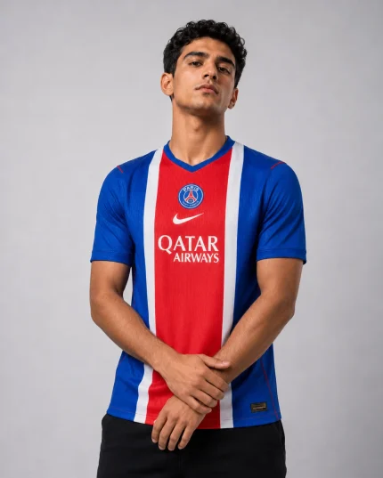 PSG Home Player Kit 26/27 football jersey and shorts with classic home-kit design