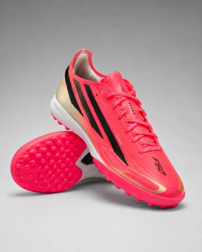 Adidas F50 Hyper Fast TF soccer trainers designed for speed and quick movement on turf