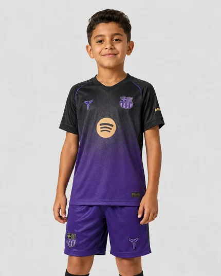 Barcelona Away Player Kids Kit 26/27 football jersey and shorts with away-kit design